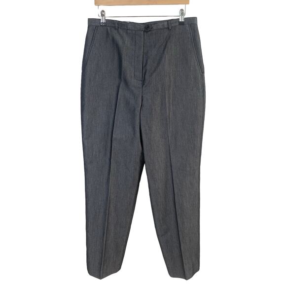 Larry Levine Suits Size 14 Women's Trouser Pants Gun Metal Gray Pockets Career - Picture 1 of 7